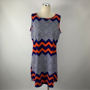 Peach Love Large Dress Orange Blue Lined